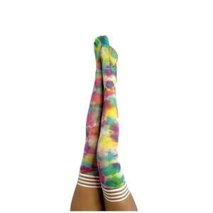 🦋B2G1🦋KIX’IES GILLY Trendy Rainbow Tie Dye Thigh Highs